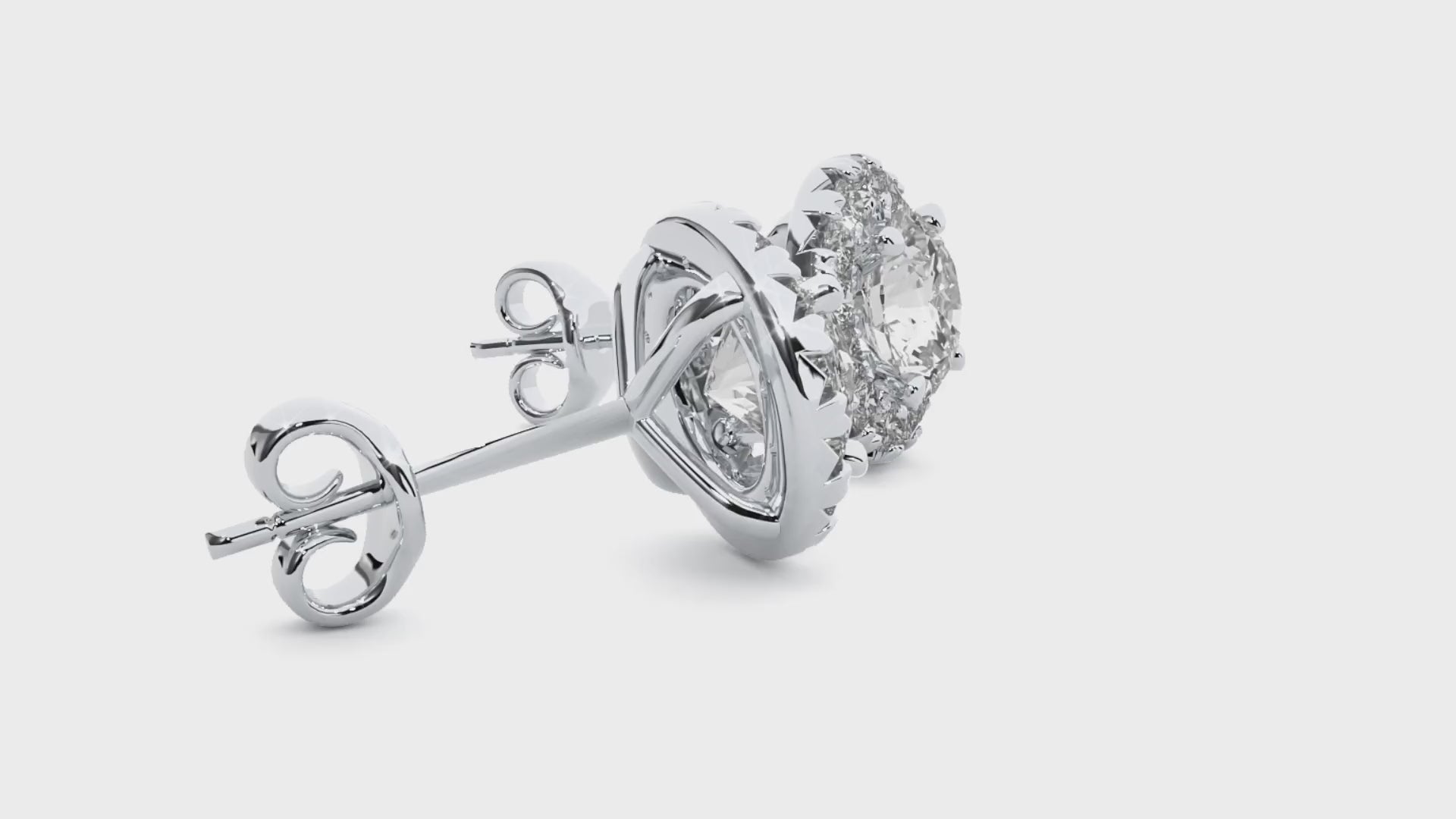 1.98 Carat G Color VS1 Clarity Diamond Studded Natural Diamond Studs Earrings.
